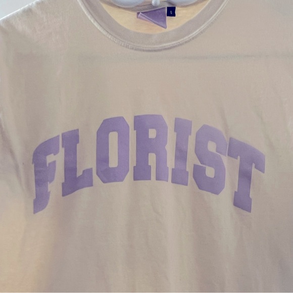 Fresh Cut Flowers Cream and Lavender Varsity Tee - Picture 3 of 6